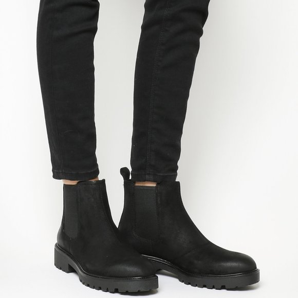 vagabond kenova black leather chunky chelsea boots